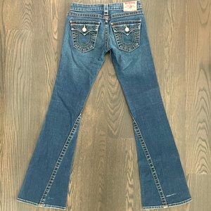 TRUE RELIGION WOMENS LOW RISE FLARE JEANS